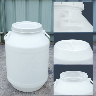 Άσπρο HDPE 100% χημικό 60l πλαστικό βαρέλι με την κάλυψη