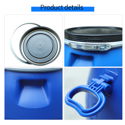 Στρογγυλή πλαστική HDPE 100% 120l μπλε χημική ανοικτή κορυφή βαρελιών