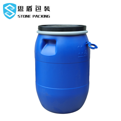 Στρογγυλή πλαστική HDPE 100% 120l μπλε χημική ανοικτή κορυφή βαρελιών