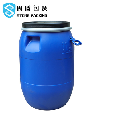 Στρογγυλή πλαστική HDPE 100% 120l μπλε χημική ανοικτή κορυφή βαρελιών