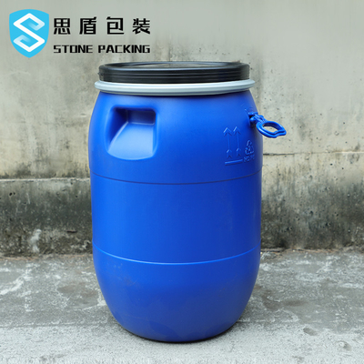 Στρογγυλή πλαστική HDPE 100% 120l μπλε χημική ανοικτή κορυφή βαρελιών