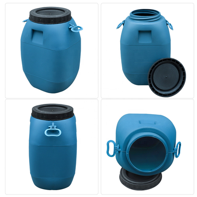HDPE 100% 60L μπλε HDPE τύμπανο πλαστικών εμπορευματοκιβωτίων με το καπάκι