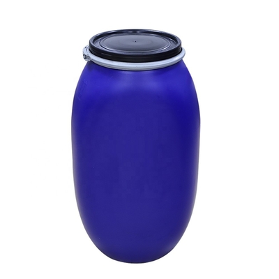 125L χημικό πλαστικό HDPE ανοικτό τοπ τύμπανο με το δαχτυλίδι στεφανών σιδήρου 80 βαθμός