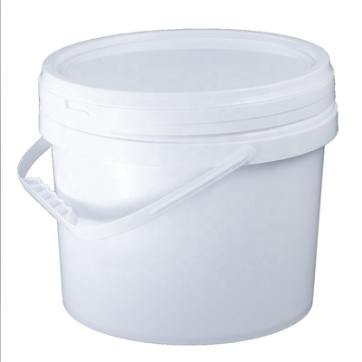Dia 222mm άσπρα 5l χημικά στρογγυλά πλαστικά εμπορευματοκιβώτια 360g PP