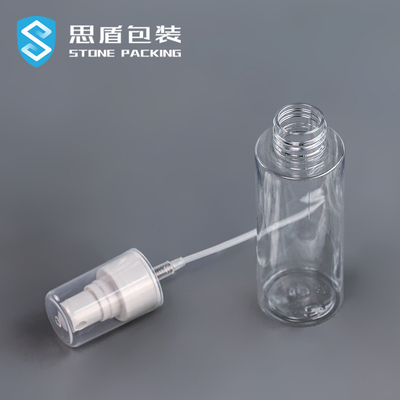 Διαφανές μπουκάλι ψεκασμού 18mm 100ML PET με το ακροφύσιο 13g